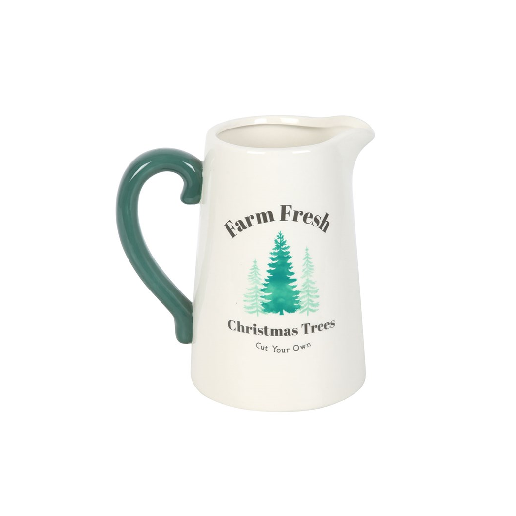 Farm Fresh Christmas Trees Ceramic Flower Jug N/A