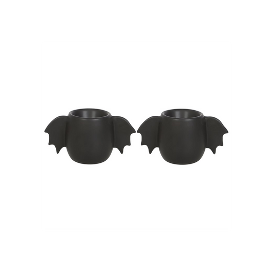 Black bat wing egg cup set for spooky breakfasts