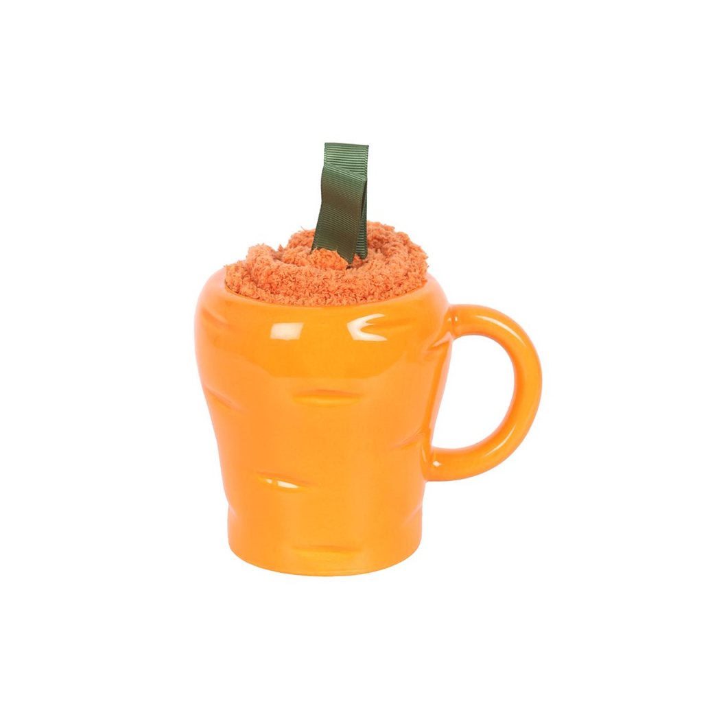 Carrot Shaped Mug and Socks Set N/A
