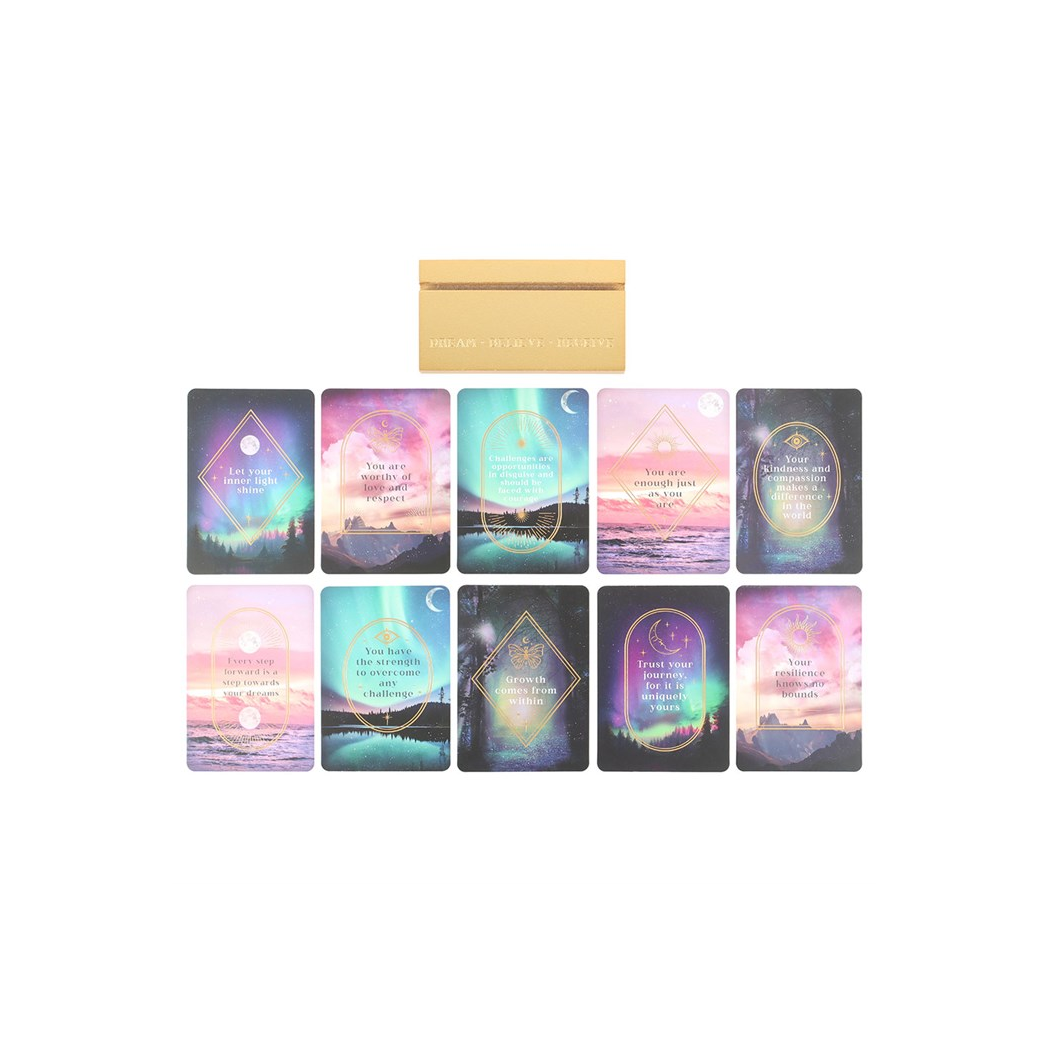 Ethereal Affirmation Cards with Wooden Stand N/A