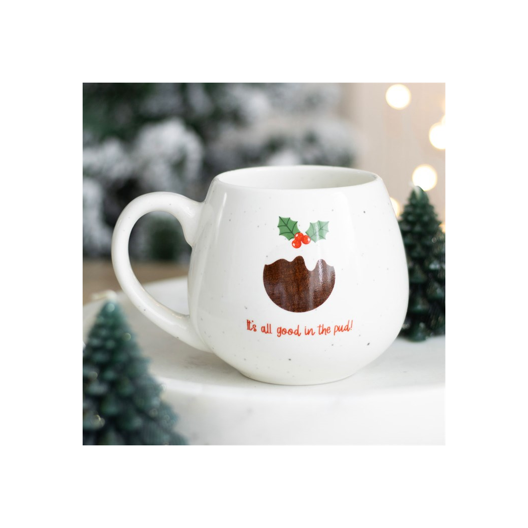 All Good in the Pud Rounded Christmas Mug N/A