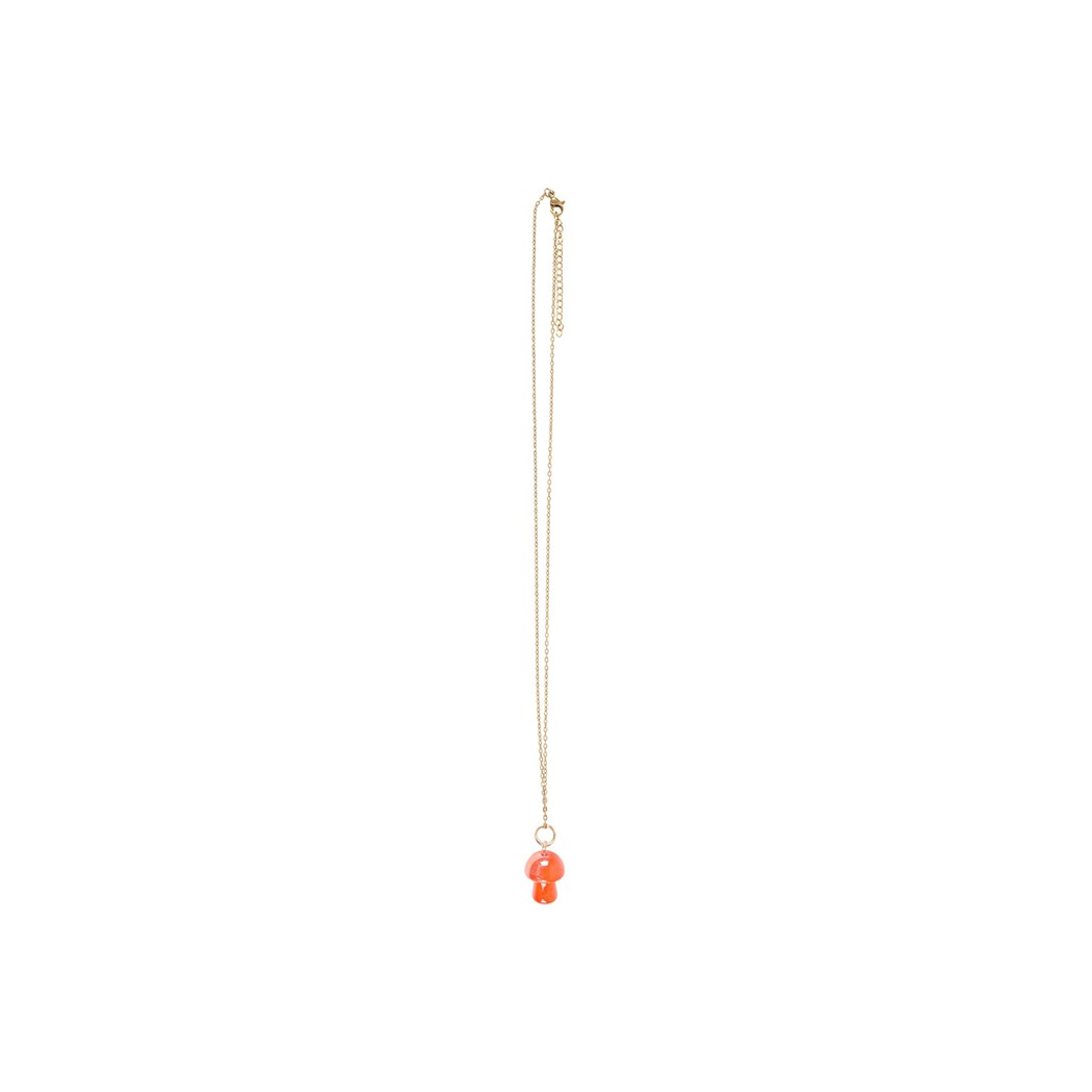 Orange Aura Mushroom Necklace Greeting Card N/A
