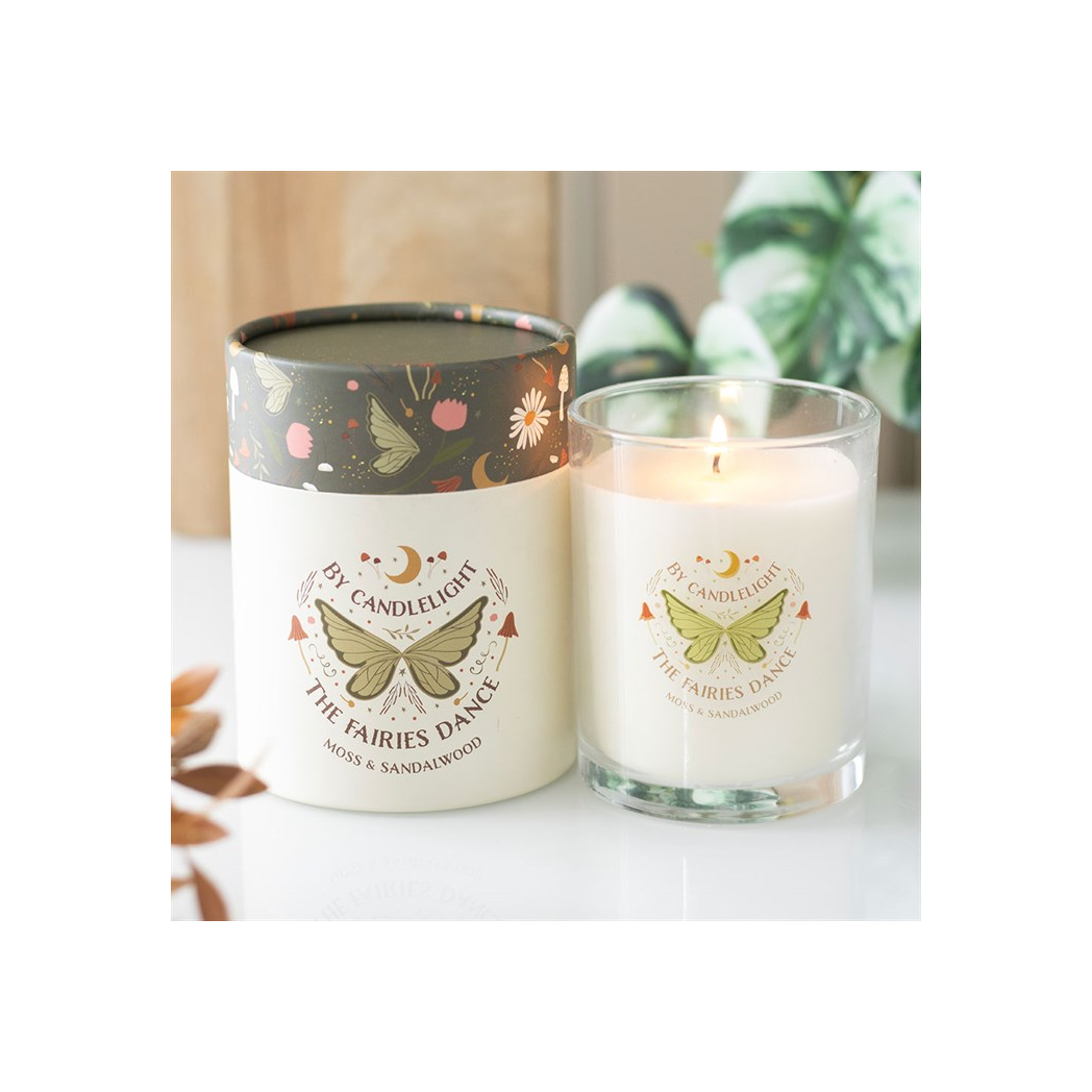 Fairy Wing moss and sandalwood scented candle
