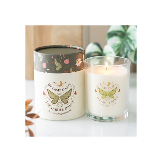 Fairy Wing moss and sandalwood scented candle