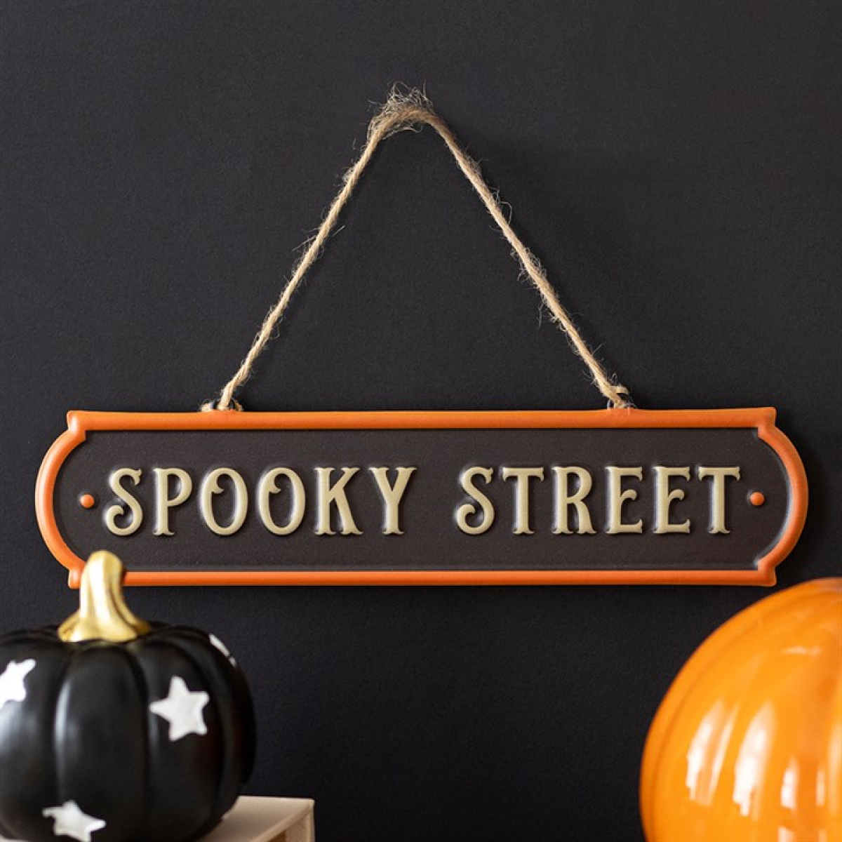Spooky Street Hanging Metal Sign N/A