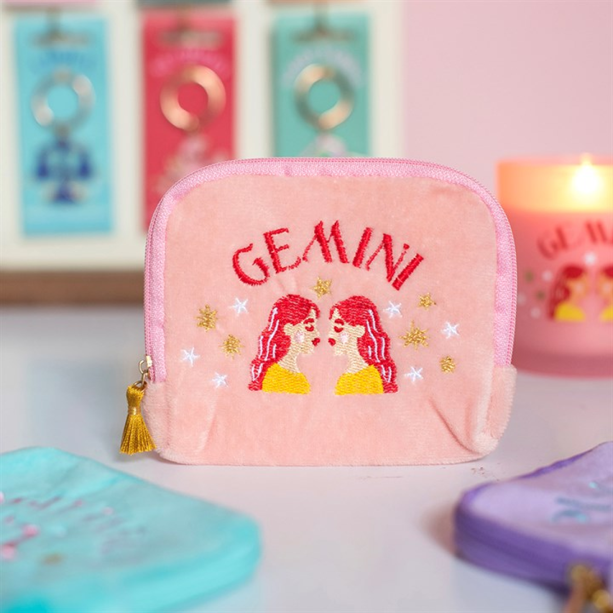 Zodiac Zest Gemini Velvet Pouch N/A