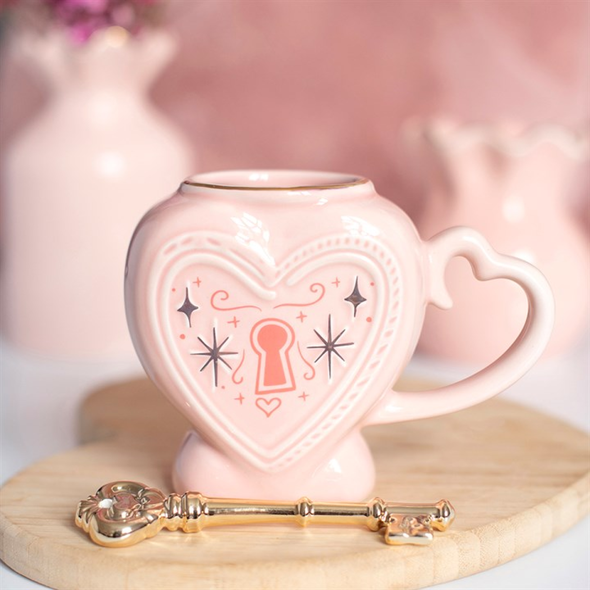 Heart Locket Mug and Key Stirrer N/A