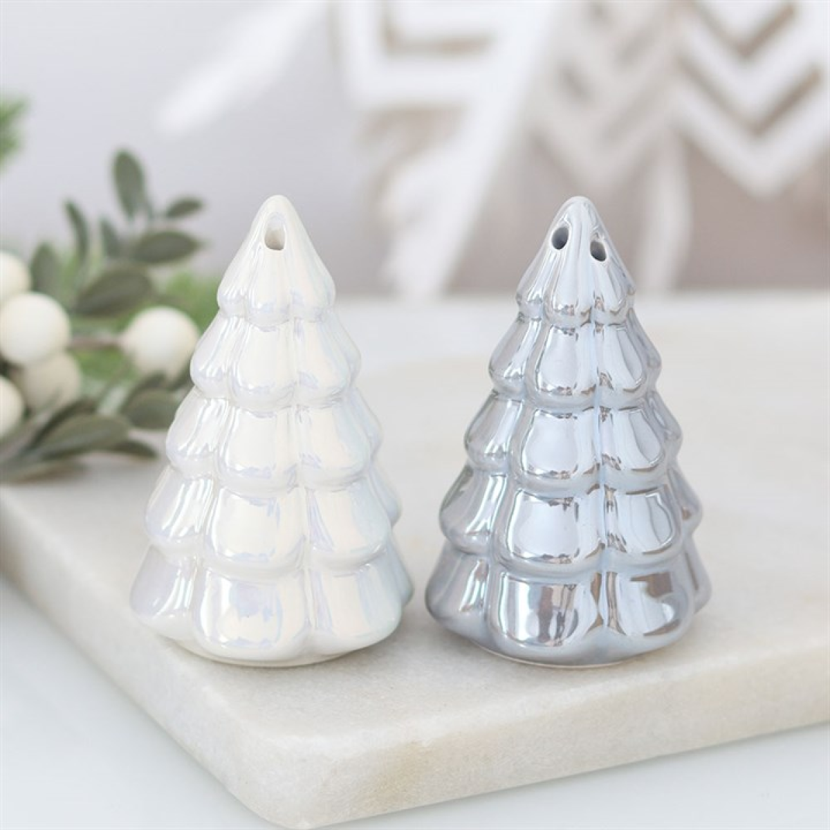 Iridescent Fir Tree Salt and Pepper Shakers N/A