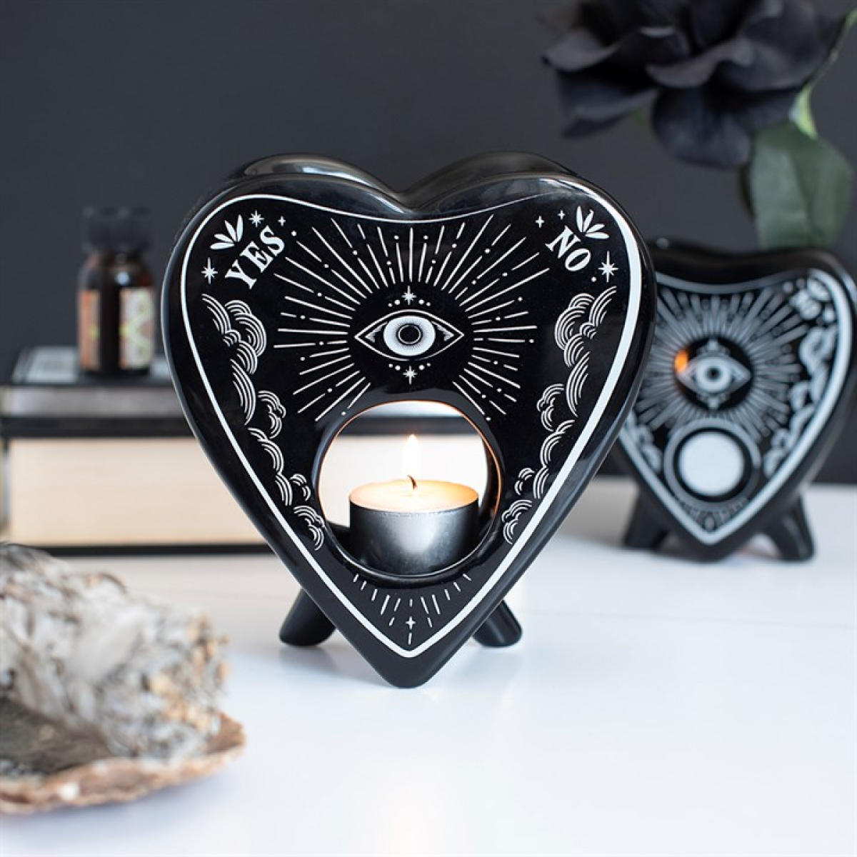 Black planchette oil burner and wax warmer