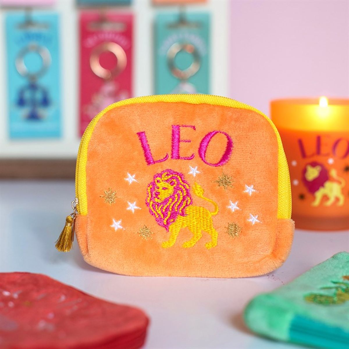 Zodiac Zest Leo Velvet Pouch N/A