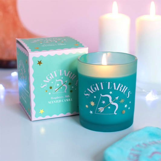 Zodiac Zest Sagittarius Raspberry Milk Candle N/A