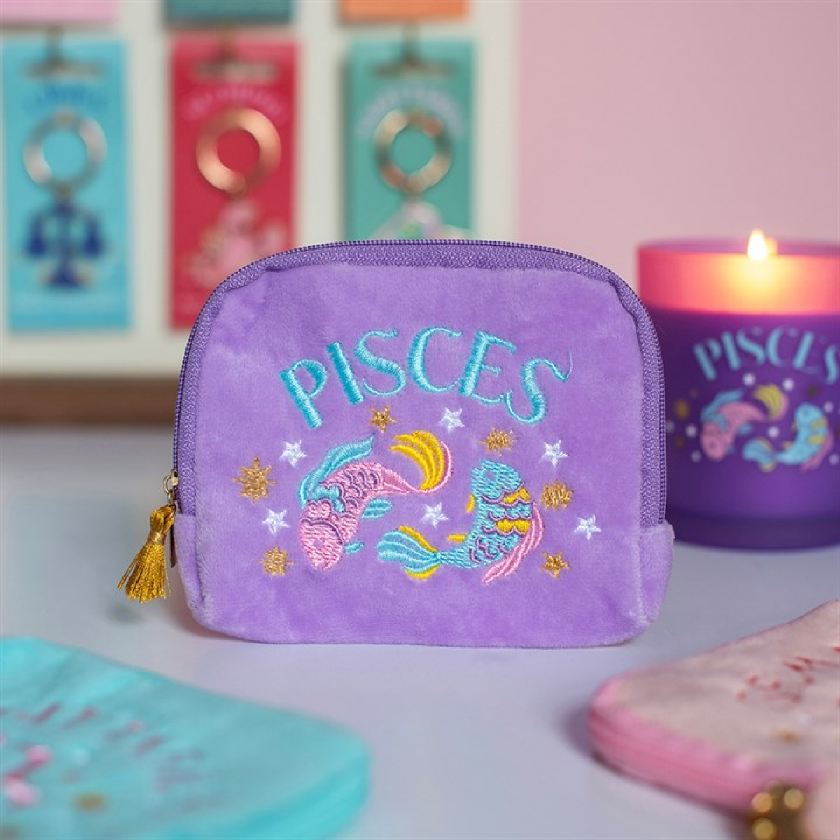 Zodiac Zest Pisces Velvet Pouch N/A